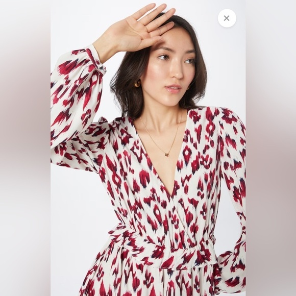 Scotch & Soda printed V-neck Mini Dress size 12 - Picture 3 of 15